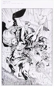 Brian Pulido's Medieval Lady Death 5 pg 8 INCREDIBLE LADY DEATH SPLASH PAGE WOW - Picture 1 of 3
