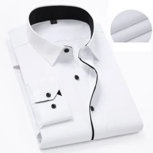 Neu Herren Hemden Langarm Formell Business Büro Freizeit Hemden Tops - Bild 1 von 10