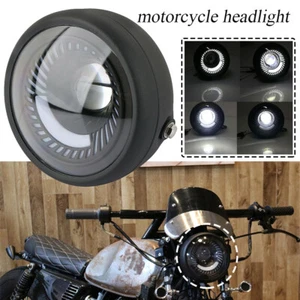 6.5" Motorcycle Spiral White LED Headlight Side Universal For Cafe Racer Bobber - Picture 1 of 8