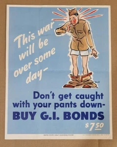 VTG • WWII • U.S. Army War Bond Poster • By James Rawls • 11"×14" •1944-O-621324 - Picture 1 of 6