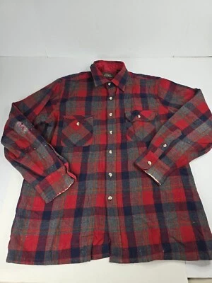 Jaqueta xadrez de flanela vintage vintage alta Sierra Mervyns L 85% lã camisa com botões - Imagem 1 de 4