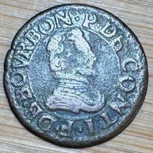 TRÈS BELLE PIECE DOUBLE TOURNOIS BOURBON DE CONTI (1276) - Bild 1 von 2