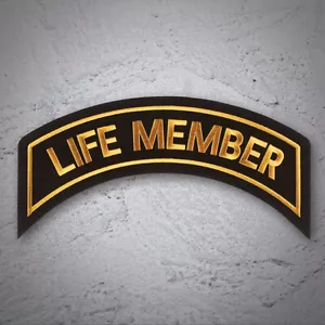 Originale HARLEY DAVIDSON 12,25 pollici HOG LIFE MEMBRO ROCKER PATCH ORO NUOVO - Foto 1 di 1