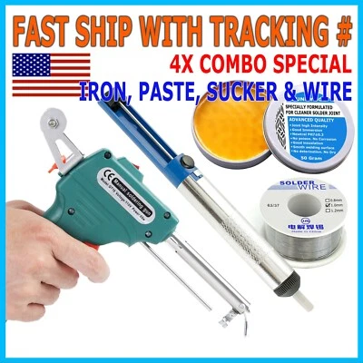 Kit de pistola de ferro de solda automática elétrica pinças manuais fios ferramenta de solda 60W - Imagem 1 de 4