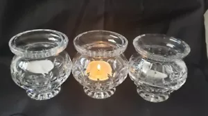 Vintage Votivkerzenhalter Kristallglas geprägt 3er Set - Bild 1 von 8