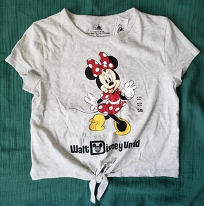 Disney Parks Girls Minnie Mouse Walt Disney World Tie-Front Shirt - Size Medium - Picture 1 of 7