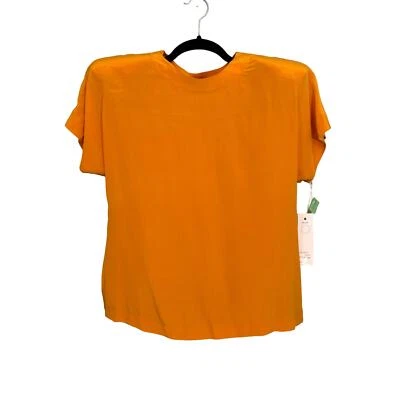 Blusa de Colección Ellen Tracy Mujer 12 Dorado Amarillo Seda Botón Trasero Almohadilla para el Hombro Foto 1 de 4