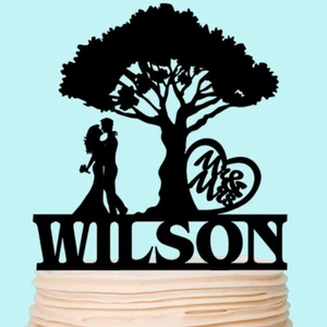 Tortenstecker Hochzeit Personalisiert Eiche Tortenfigur Baum Kuchendekoration - Bild 1 von 4