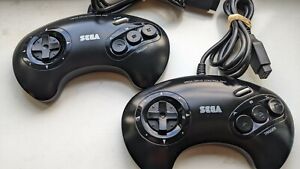 x2 Sega Megadrive Controller - Model 1650 Grey Button - Tested Working