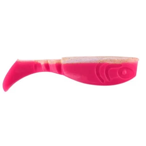 Pez de goma Jenzi Action Tail Shad rosa blanco cebo de goma perca baller luciérnaga - Imagen 1 de 1