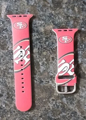 Новый в коробке ~ Сан-Франциско 49ers ~ NFL Sports Apple Watch группы ~ подходит 42/44/45/49 мм ~ iPhone - Изображение 1 из 4