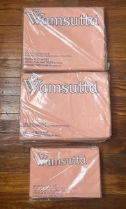 Vtg WAMSUTTA DOUBLE FITTED FLAT SHEET PILLOW SET ULTRAPERCALE SALMON Ships Free - Picture 1 of 11
