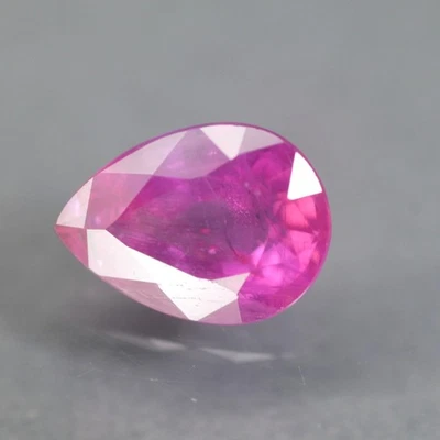 0.93 CT. Natural Ruby Pear7x5 Madagascar Pinkish Red Heated by fire only - Image 1 of 2