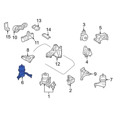 For Toyota Camry 2007-2011 Toyota 123620P051 Right Engine Mount Foto 1 de 4