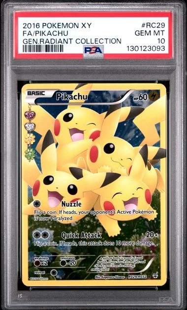 Pikachu Pokémon TCG Grade 10 XY Individual Collectible Card Game