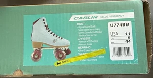Candi Girl CARLIN Brushed Suede Blue & Burgundy Quad Roller Skates, Size 11 - Picture 1 of 14