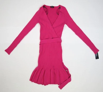 Vestido Bebe Mujer Extra Pequeño Rosa Violeta Sobrepelliz Ajuste Acampanado Suéter Manga Larga Foto 1 de 4