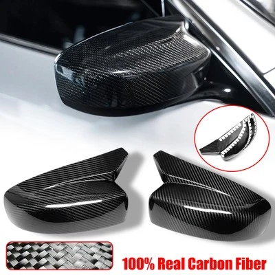 Cubierta de espejo lateral de bocina OX de fibra de carbono real para Infiniti G37 G35 G25 2007-2013 Foto 1 de 4