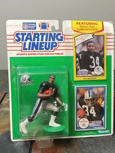 Nuovo🏈1990 Kenner Starting Lineup NFL Football BO JACKSON Raiders Figura + Carta🔥 - Foto 1 di 13