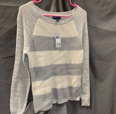 American Living Suéter Cuello Redondo Manga Larga Rayas, Mediano Foto 1 de 4