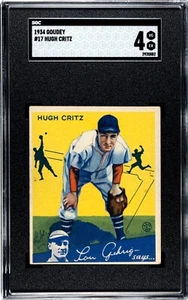 SGC 4 - 1934 Goudey # 17 Hugh (Hughie) Critz New York Giants - Picture 1 of 2