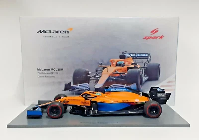 MODELLINO AUTO 1:18 SPARK F1 MCLAREN MCL35M RICCIARDO BAHRAIN GP 2021 MODELLISMO - Immagine 1 di 4