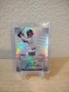 2021 Leaf Metal Draft Oswald Peraza Future Stars Silver Auto - Picture 1 of 2