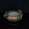 Old Chinese Copper Bronze Dragon Beast statue Pen Wash Incense Burner Censer
