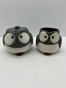Vintage Lucky Owl Teapot With Strainer And Lid 1 Cup Stoneware Collectible - Picture 1 of 15
