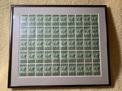 Medical Office Decor 1964 Doctors Mayo 5c Block Stamp #1251 Sheet Doctor Framed - Image 1 of 4