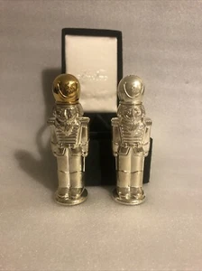 Godinger Silver Christmas Nutcrackers Gold and Silver Salt and Pepper Shakers  - Picture 1 of 10