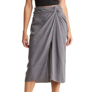 Rag and Bone Amber Plaid Midi Skirt Grey Multi Womens Size 2 - Picture 1 of 8