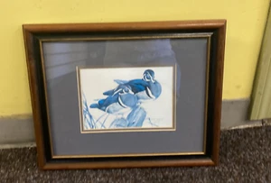 Vintage Art LaMay Matted Wood Framed Print Woody Buddies Frame 13'' x 16 "Signed - Picture 1 of 15
