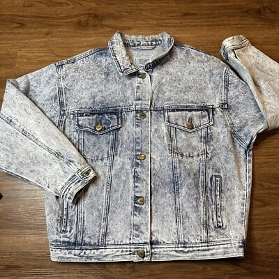 Chaqueta vaquera Stefano WorldWide vintage lavado ácido para mujer talla grande  Foto 1 de 4