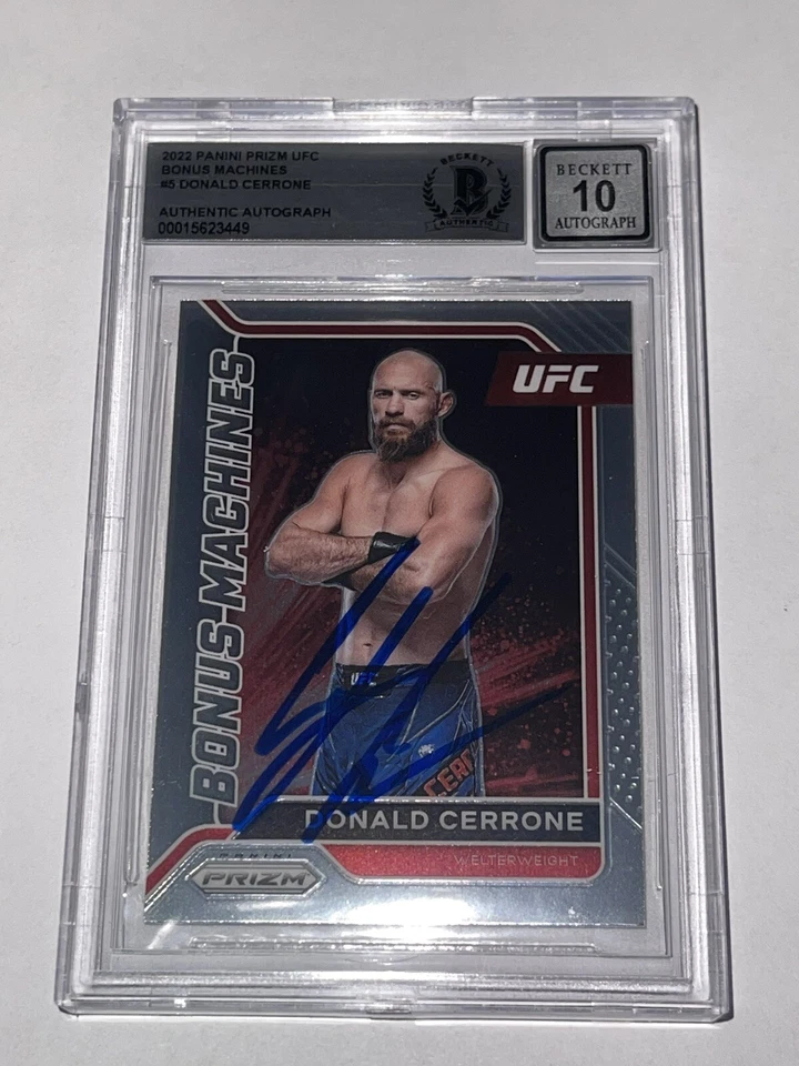 Donald Cerrone Signed UFC Panini Prizm Bonus Machine Card Slabbed Beckett BAS a - Image 1 of 2