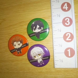 A52727 Psycho Pass Can badge Nobuchika Ginoza + Shusei Kagari + Shogo Makishima - Picture 1 of 3