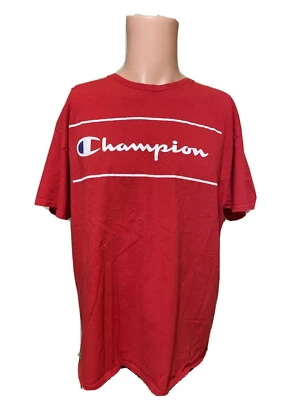 Men’s Vintage CHAMPION Spell out Logo Red Shirt Size XL - Image 1 of 4