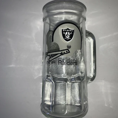 Vintage Los Angeles Raiders Glass Mug - Oakland NFL Cover