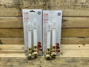 GE 2 Pack Window Christmas Candles NEW Clear White 9.25 Inch Indoor Battery NIP - Picture 1 of 2