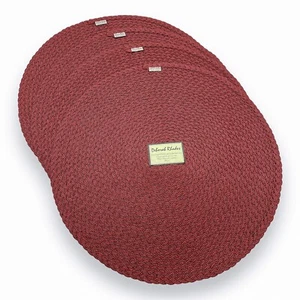 Set of 4 Deborah Rhodes Braided Placemats 19" Hand-Sewn Casual Elegant Tabletop - Picture 1 of 6