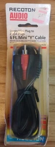 RECOTON Audio 6 FT Mini "Y" Cable (ACW339) Stereo Mini To 2 RCA Plugs - Picture 1 of 1