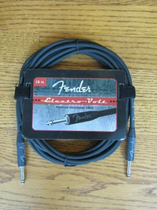 FENDER ELECTRO-VOLT BLACK GUITAR CABLE / CORD - 18' FOOT - Picture 1 of 5
