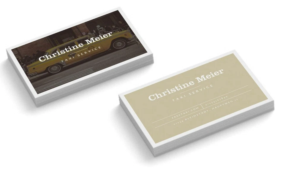 INFOWERK Visitenkarten personalisieren - 2-seitig - Taxi Service - online gestalten