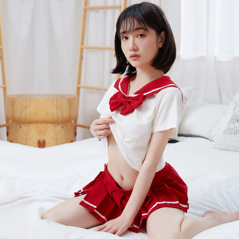 Mujeres Escuela Niñas Uniforme Club Nocturno Sexy Disfraz Conjunto Lencería Falda Conjunto   Foto 1 de 1