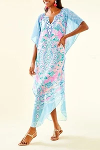 NWT Lilly Pulitzer Sz Large XL Multi Hot Tamale Engineered Kassandra Maxi Caftan - Picture 1 of 9