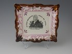 Sunderland Pink Lustre Antique Wall Plaque Religious Wesley Minister Impressed 