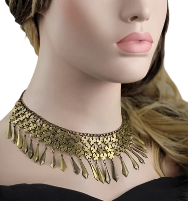 Gargantilla collar de cota de malla con flecos tono bronce latón para mujer 13-18" Foto 1 de 4