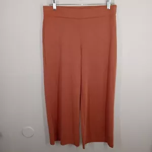 LOFT Pants Womens M Petite Orange Wide Leg Elastic Waist Pull On Cropped NWT - Picture 1 of 9