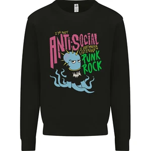 Antisocial Punk Rock Skinhead Octopus Kids Sweatshirt Jumper - Picture 1 of 3