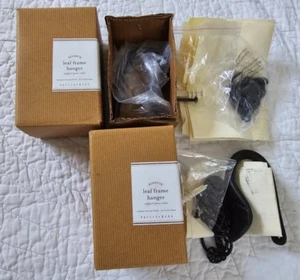NEW Pottery Barn Lot of 2 Leaf Frame Hanger Antique Bronze Open Box - Picture 1 of 9